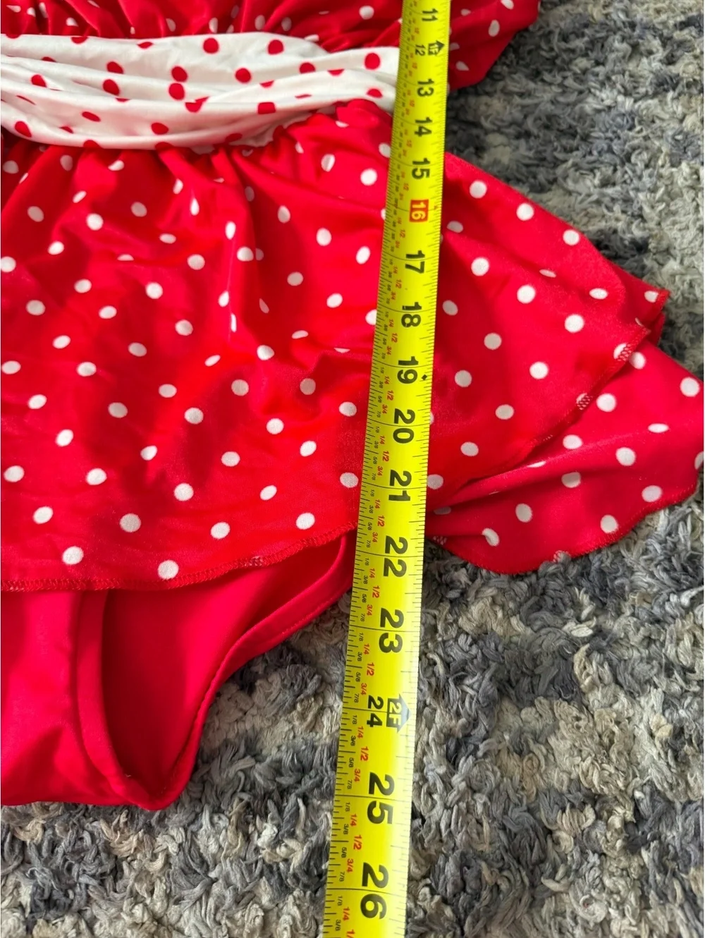 Sirena Vintage Red White Polka Dot Swimdress One Piece Swimsuit Size 8 USA